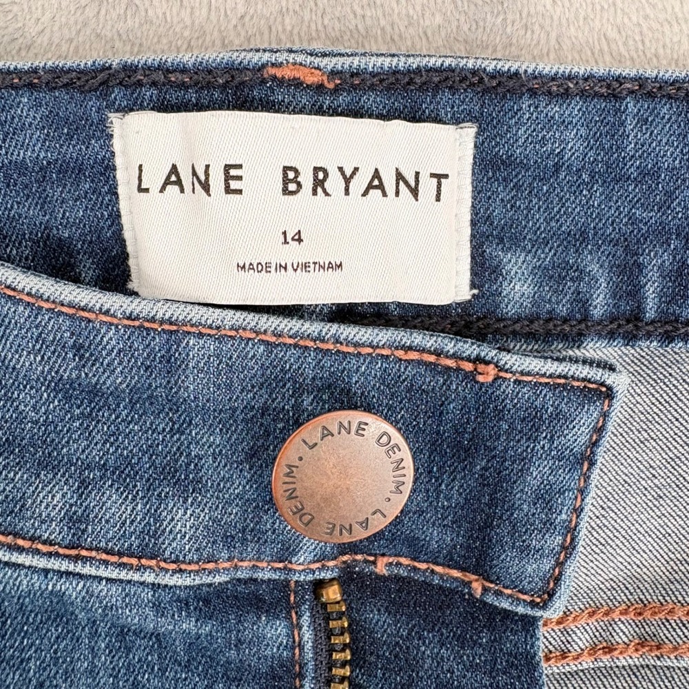 Lane Bryant Skinny Jeans Womens‎ 14 (Fits 33x29) Blue Medium Wash Mid Rise
